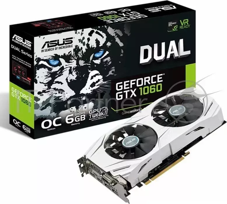Видеокарта Asus PCI-E DUAL-GTX1060-O6G nVidia GeForce GTX 1060 6144Mb 192bit GDDR5 1594/8008 DVIx1/HDMIx2/DPx2/HDCP Ret