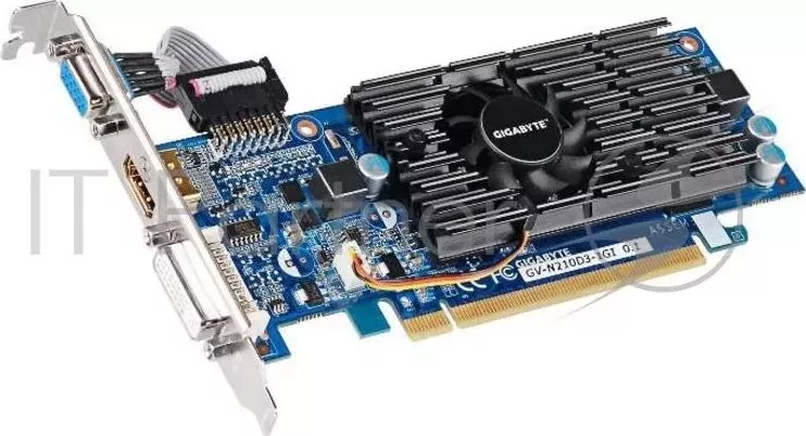 Видеокарта GIGABYTE PCI E GV N210D3 1GI nVidia GeForce 210 1024Mb 64bit DDR3 590/1200 DVIx1/HDMIx1/CRTx1/HDCP Ret low profile