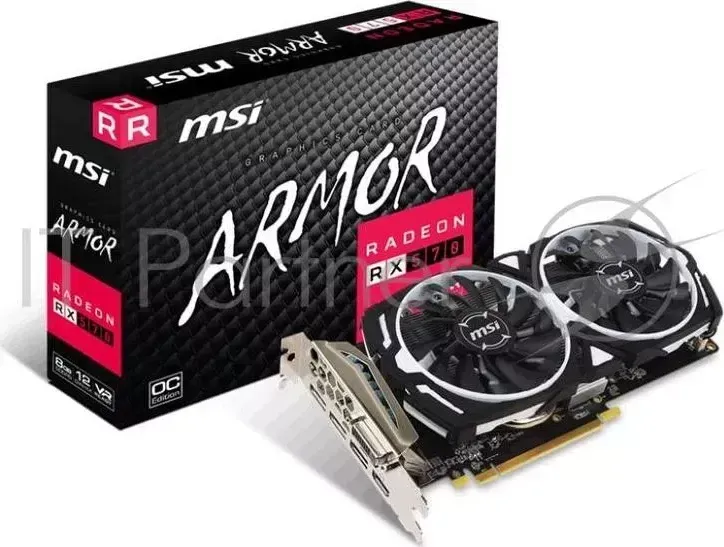 Видеокарта 8Gb <PCI-E> MSI Radeon RX 570 ARMOR 8G OC <RX570, GDDR5, 256 bit, HDCP, DVI, HDMI, 3*DP, Retail>