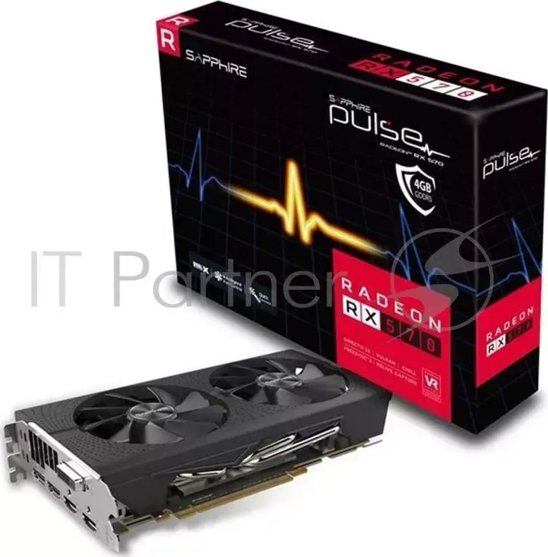 Видеокарта PULSE RADEON RX 570 4G GDDR5 DUAL HDMI / DVI-D / DUAL DP OC W/BP (UEFI), RTL {10} (11266-04-20G) Sapphire RX 4G / / DP OC