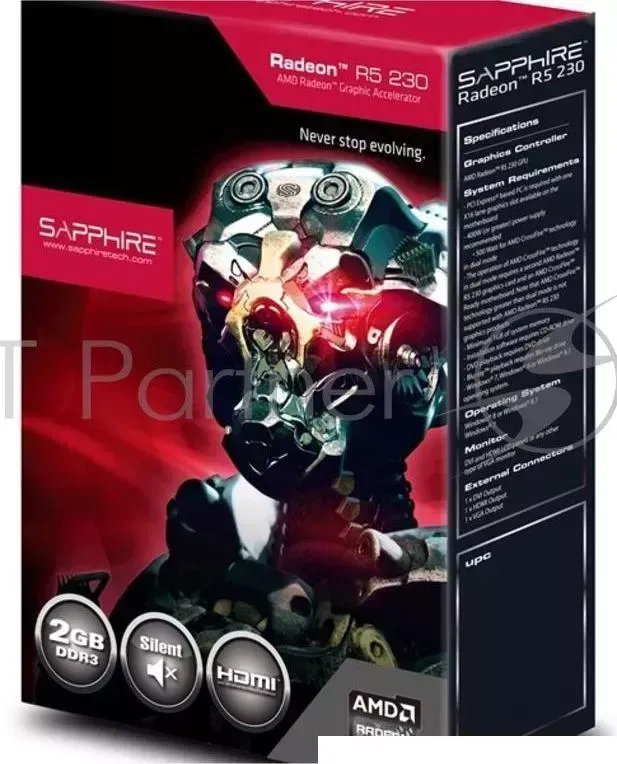 Видеокарта Sapphire Radeon R5 230 2GB DDR3 D-Sub+DVI+HDMI PCI-E (11233-02-10G) OEM