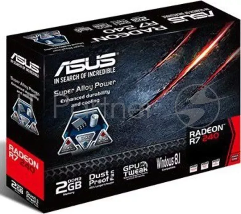Видеокарта Asus PCI-E R7240-2GD3-L AMD Radeon R7 240 2048Mb 128bit DDR3 730/1800/HDMIx1/CRTx1/HDCP Ret low profile ASUS R7 2GD3 L R7240, 2GB, 1800 MHz 900 MHz , PCI Express 3.0, DVI,HDMI,VGA,HDCP