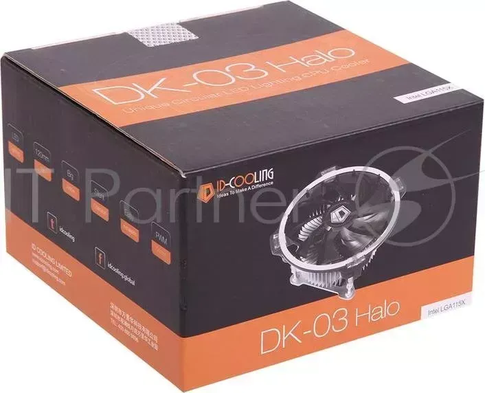 Кулер для процессора Cooler ID-Cooling вентилятор ID Cooling DK 03 HALO PWM 100W/PWM/ White /Intel 115*