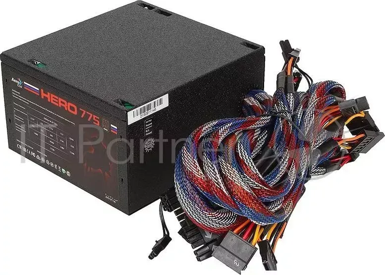 Блок питания Aerocool 775W Retail HERO 775 , ATX v2.3, 80+ Bronze, 12cm red LED fan, Haswell Ready, A.PFC, 4x PCI-E (6+2-Pin), 6x SATA, 4x MOLEX AEROCOOL , 4x 6x 4x