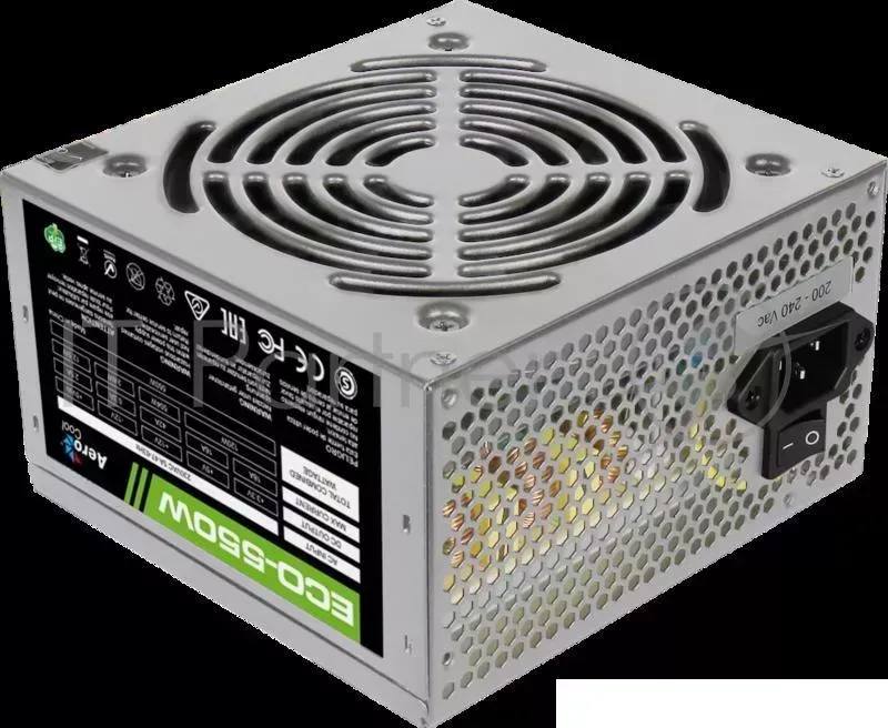 Блок питания Aerocool 550W Retail ECO-550W ATX v2.3 Haswell, fan 12cm, 400mm cable, power cord, 20+4P, 12V 4+4P, 1x PCI-E 6+2P, 4x SATA, 3x PATA, 1x F AEROCOOL ECO- 1x 4x 3x 1x F