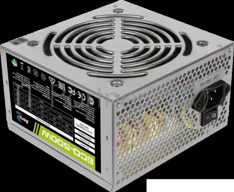Блок питания Aerocool 500W Retail ECO-500W ATX v2.3 Haswell, fan 12cm, 400mm cable, power cord, 20+4P, 12V 4P, 1x PCI-E 6P, 3x SATA, 2x PATA, 1x FDD AEROCOOL ECO- 1x 3x 2x 1x