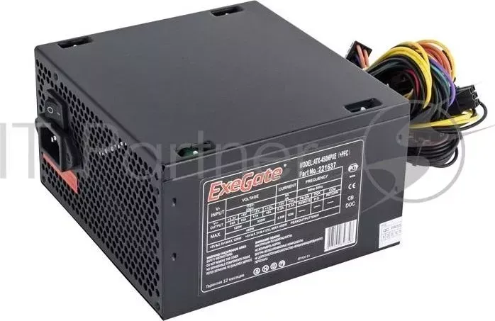 Блок питания 450W Exegate 450NPXE PFC , ATX, black, 12cm fan, 24 4pin, 6/8pin PCI E, 3*SATA, 2*IDE,