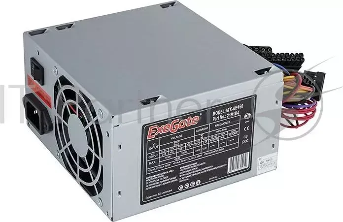 Блок питания 450W Exegate AB450, ATX, 8cm fan, 24 4pin, 3*SATA, 1*FDD, 2*IDE
