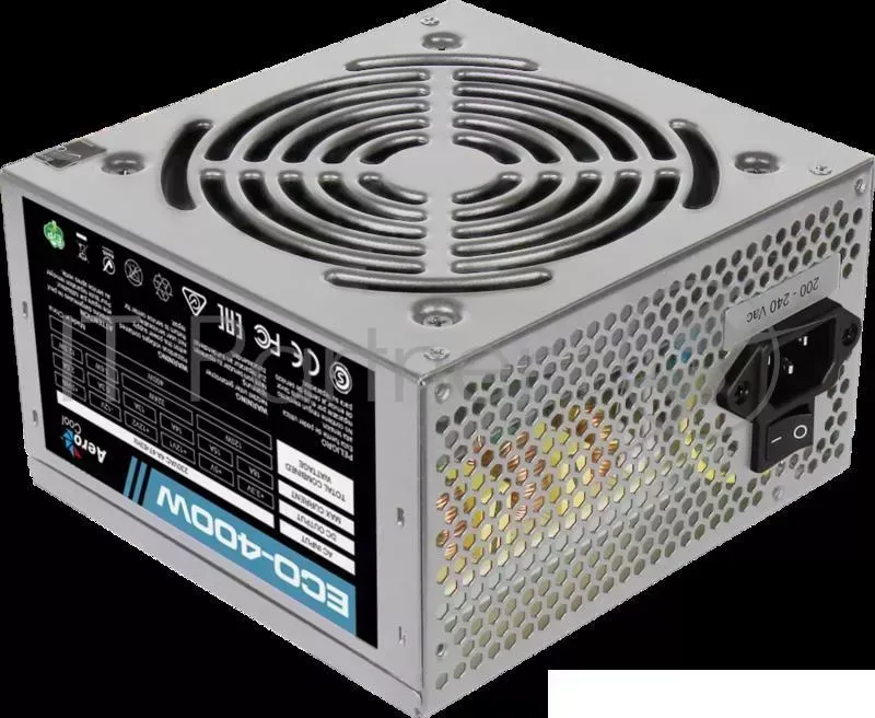 Блок питания Aerocool 400W Retail ECO-400W ATX v2.3 Haswell, fan 12cm, 400mm cable, power cord, 20+4P, 12V 4P, 1x PCI-E 6P, 2x SATA, 2x PATA, 1x FDD AEROCOOL ECO- 1x 2x 2x 1x