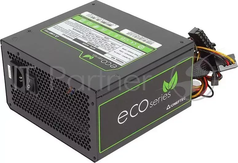 Блок питания Chieftec 400W Retail GPE 400S Eco ATX v.2.3, КПД 85%, A.PFC, 4x SATA, 2x MOLEX, 4 Pin, Fan 12cm