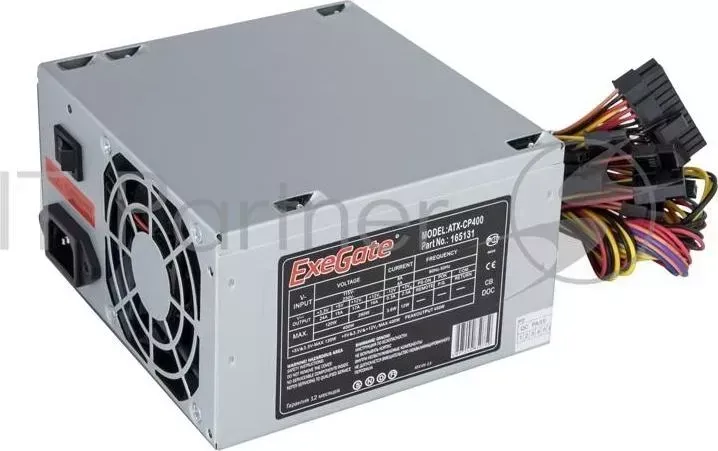 Блок питания 400W Exegate CP400, ATX, 8cm fan, 24 4pin, 3*SATA, 1*FDD, 2*IDE