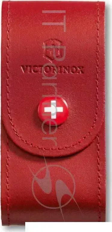 Чехол из нат.кожи Victorinox Leather Belt Pouch (4.0521.1) красный с застежкой на кнопке без упаковки Victorinox с
