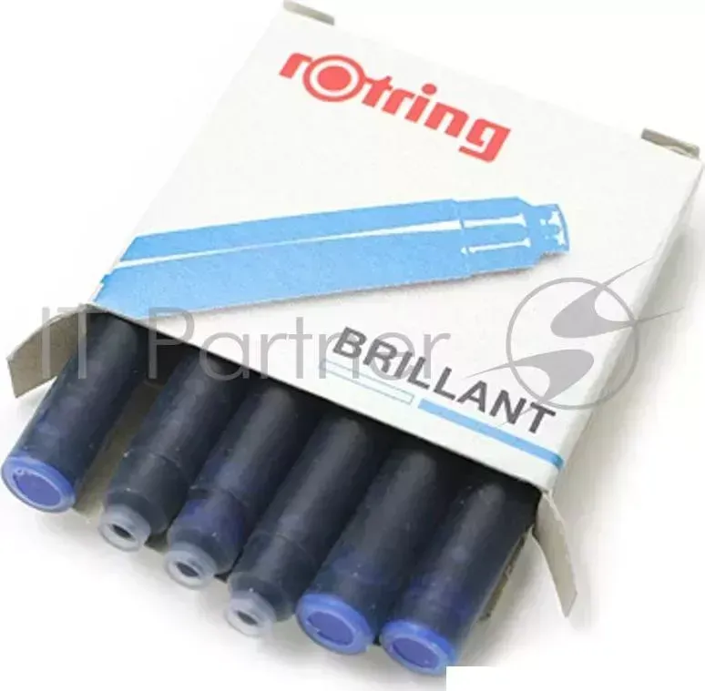 Картридж для перьевой ручки Rotring Brilliant Royal S0194681 черн.:синие (упак.:6шт) ROTRING Катриджи c бриллиантовыми чернилами цвет blue 6шт.