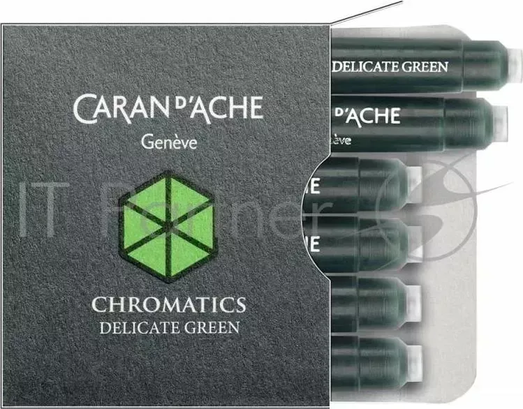 Картридж Carandache Chromatics (8021.221) Delicate green чернила для ручек перьевых (6шт)