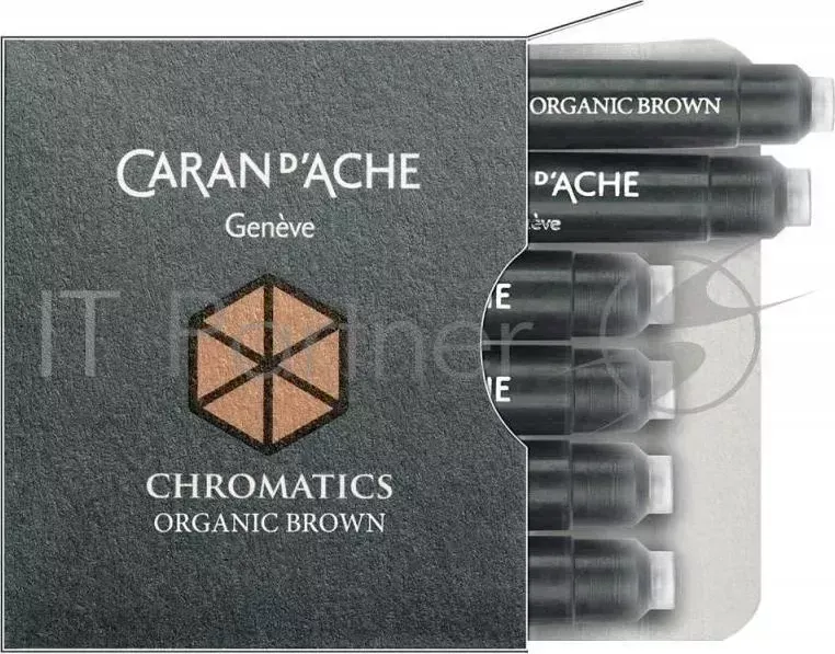 Картридж Carandache Chromatics (8021.049) Organic brown чернила для ручек перьевых (6шт)