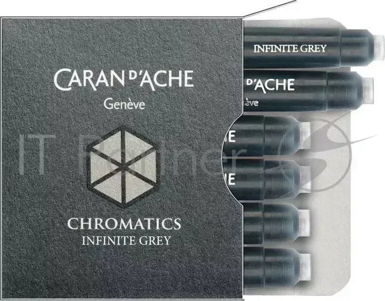 Картридж Carandache Chromatics (8021.005) Infinite grey чернила для ручек перьевых (6шт)