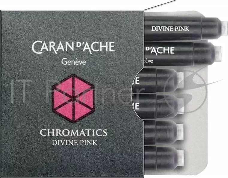 Картридж Carandache Chromatics (8021.080) Divine pink чернила для ручек перьевых (6шт)