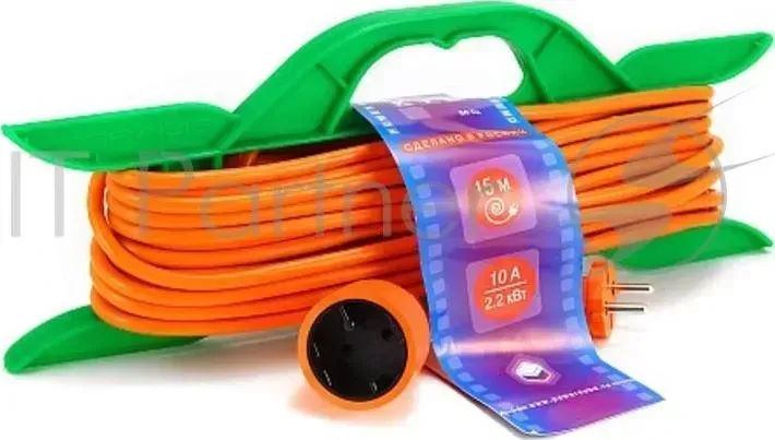 Удлинитель на рамке ""PowerCube"" 10А/2,2 кВт, 1 розетка, 15м, оранжевый Power Cube 1