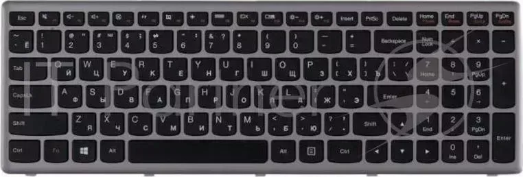 Клавиатура [ LENOVO IdeaPad Z500 25206529 25206409 Black, Grey frame