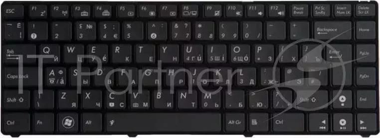 Клавиатура [Asus Eee PC 1201, U20, UL20] [04GNUP1KUK00-3] Black, black frame, backlight, RU Print ASUS [ PC RU