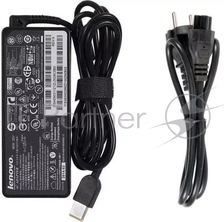 Блок питания LENOVO 20V 4.5A, 90W, прямоугольный с иглой