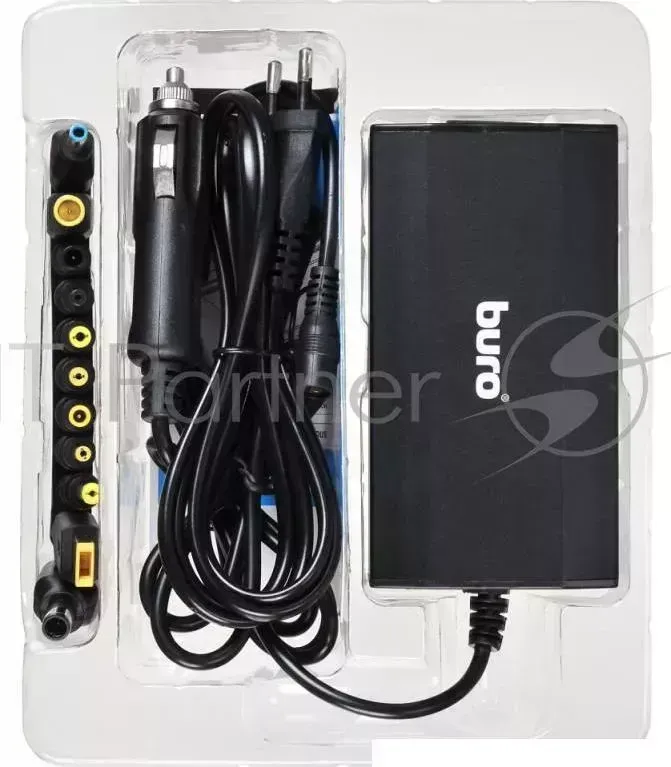 Блок питания Buro BUM-0031T65 ручной 65W 12V-24V 11-connectors 3.2A 1xUSB 0.6A от бытовой электросети/от прикуривателя BURO Адаптер BUM 0031T65, 65Вт, черный
