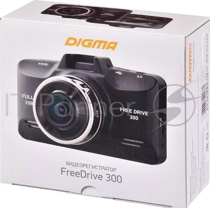 Видеорегистратор DIGMA FreeDrive 300 черный 3Mpix 1080x1920 1080p 140гр. GP2159