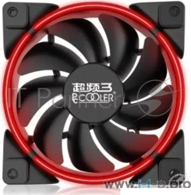 Вентилятор PCCooler CORONA RED 120x120x25 мм (PWM, 40шт./кор, пит. от мат.платы и БП, 800-1800 об/мин) Retail