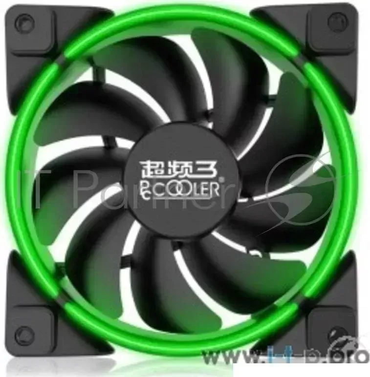 Вентилятор PCCooler CORONA GREEN 120x120x25 мм (PWM, 40шт./кор, пит. от мат.платы и БП, 800-1800 об/мин) Retail