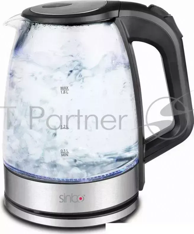 Чайник электрический SINBO SK 7390 1.8л. 2200Вт прозрачный корпус: стекло