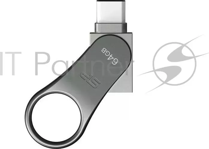Флеш накопитель 64Gb SILICON POWER Mobile C80, USB 3.0/USB Type-C, Металл