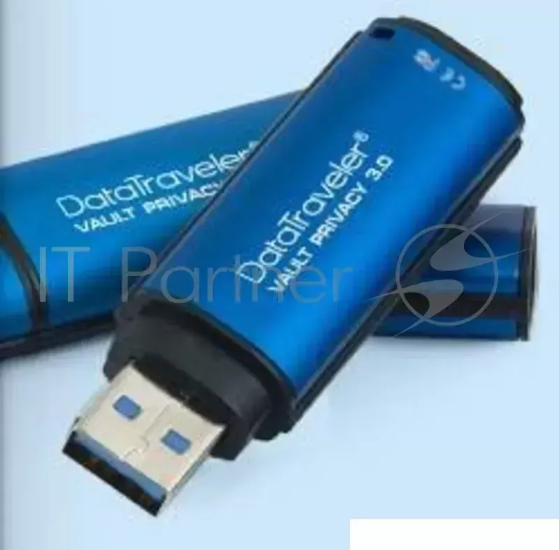 Флеш накопитель 64GB KINGSTON DataTraveler Vault Privacy DTVP30, 256bit AES Encrypted, USB 3.0, водонепроницаемый, Синий