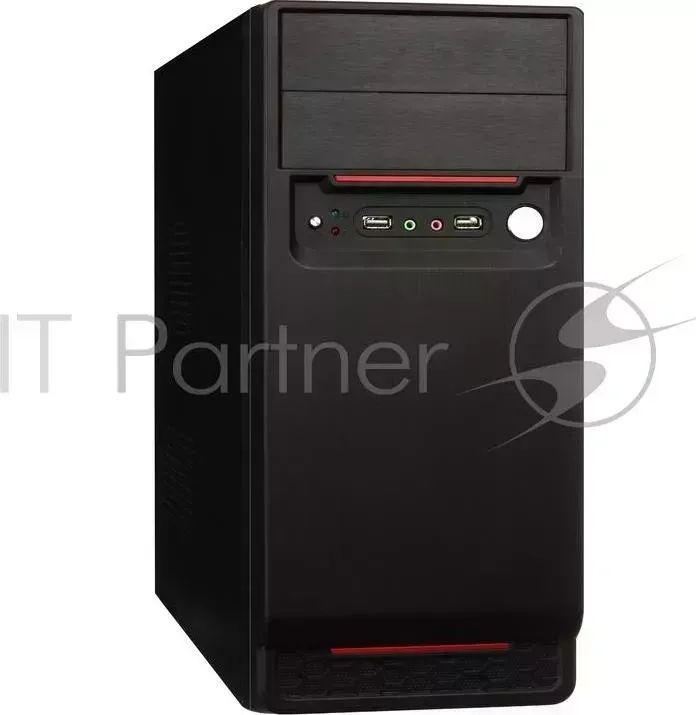 Корпус Miditower Exegate AA 324 Black, БП AA400, 80mm, ATX, 2*SATA, USB, Audio