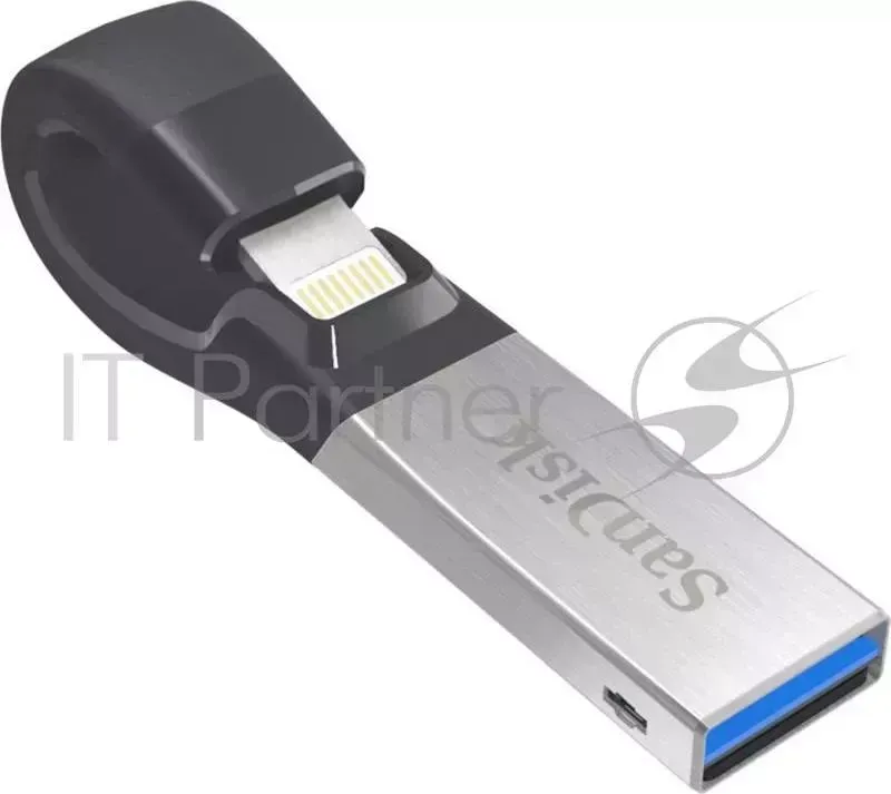 Флеш Диск Sandisk 64Gb iXpand SDIX30N-064G-GN6NN USB3.0 серебристый