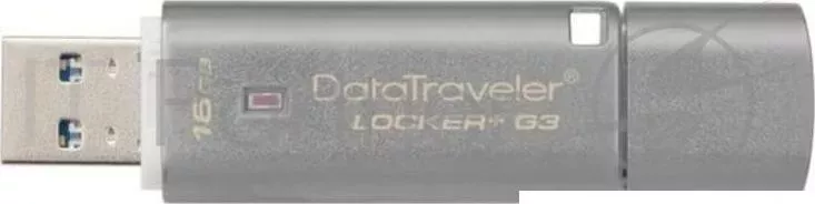 Флеш накопитель 16GB KINGSTON DataTraveler Locker G3 256bit Encryption, USB 3.0, металлик
