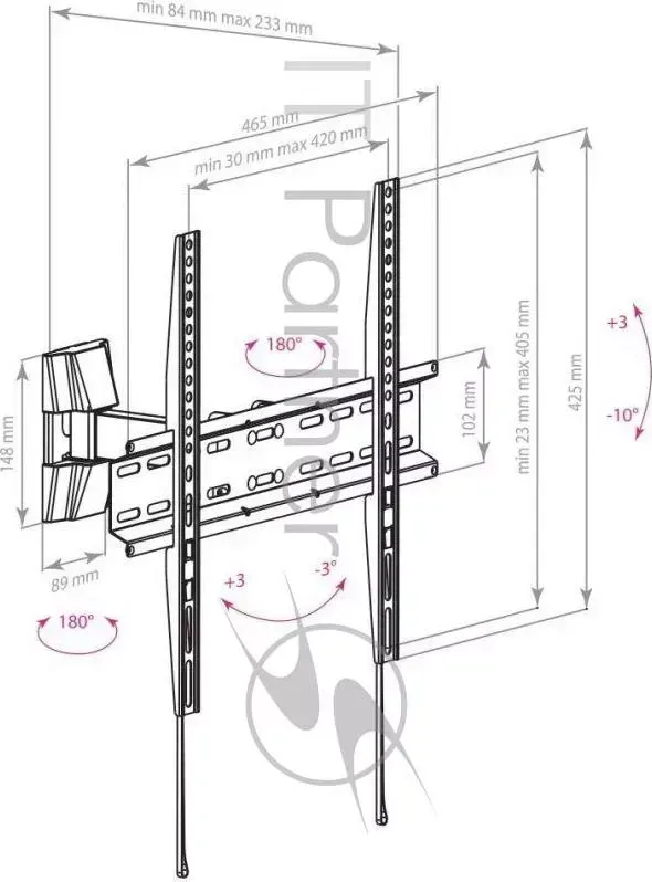 Кронштейн для телевизора Arm Media LCD-413 черный 26"-55" макс.35кг настенный поворот и наклон ARM MEDIA и