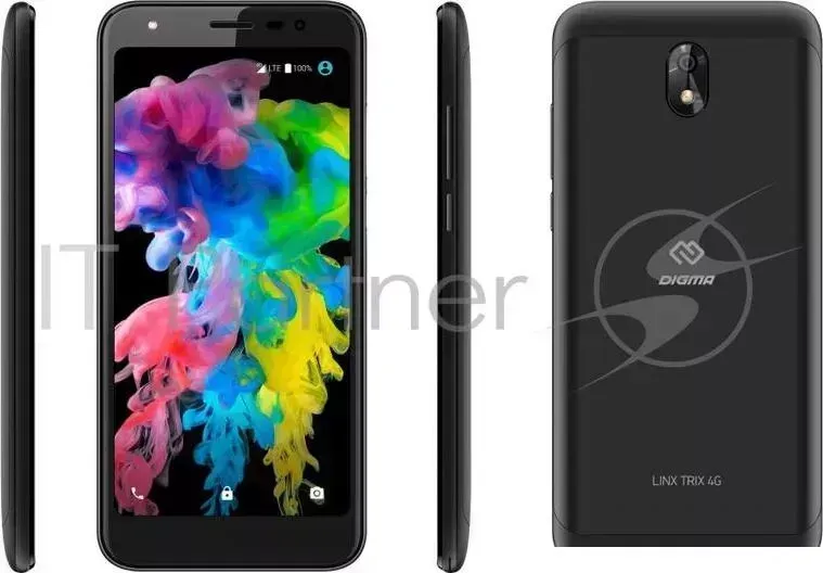 Смартфон DIGMA Trix 4G Linx 16Gb 2Gb черный моноблок 3G 4G 2Sim 5.5" 720x1440 Android 8.1 8Mpix WiFi BT GPS GSM900/1800 GSM1900 TouchSc MP3 FM microSD max64Gb