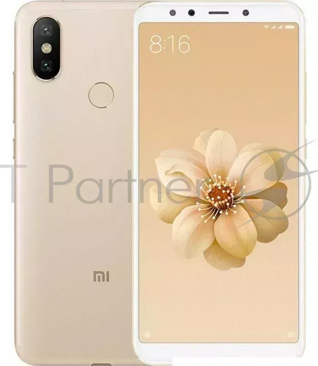 Смартфон XIAOMI Mi A2 Gold 8 Core 2.0GHz /4GB/64GB/5.99" 2160x1080/2 Sim/12MP 20MP/20MP/3G/LTE/IRDA/BT/Wi Fi/GPS/Android 8.1