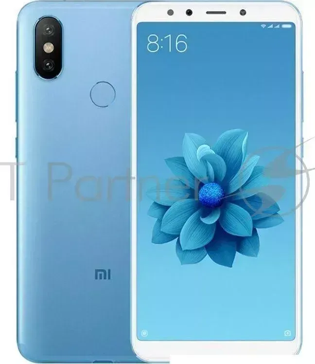 Смартфон XIAOMI Mi A2 Blue 8 Core 2.0GHz /4GB/64GB/5.99" 2160x1080/2 Sim/12MP 20MP/20MP/3G/LTE/IRDA/BT/Wi Fi/GPS/Android 8.1