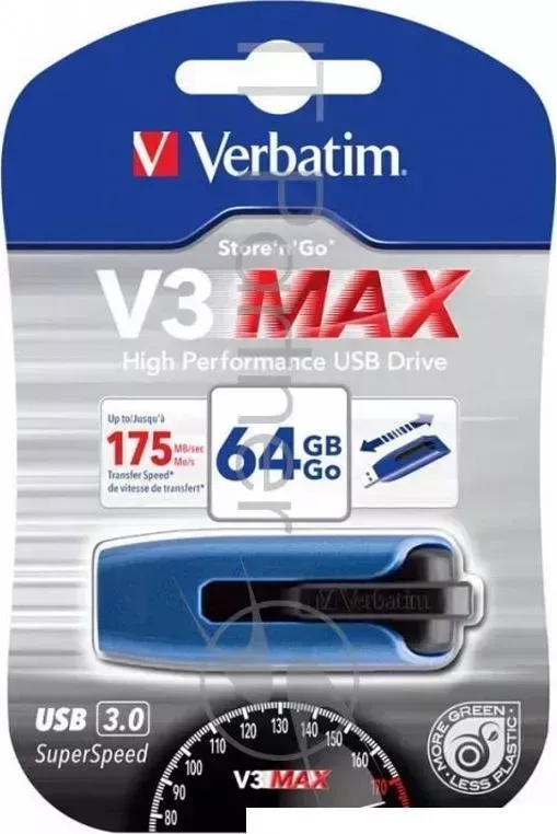 Флеш Диск VERBATIM 64Gb V3 Max Store n Go Drive 049807 USB3.0