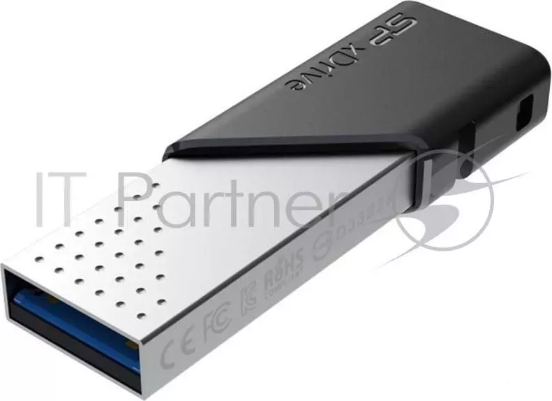 Флеш Диск SILICON POWER 64Gb Jewel Z50 SP064GBLU3Z50V1S USB3.1 серебристый/черный
