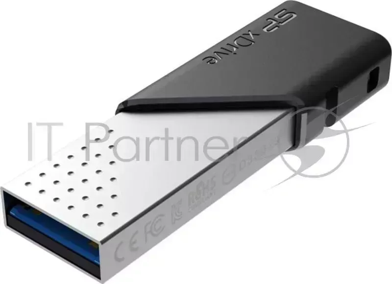 Флеш Диск SILICON POWER 32Gb Jewel Z50 SP032GBLU3Z50V1S USB3.1 серебристый/черный