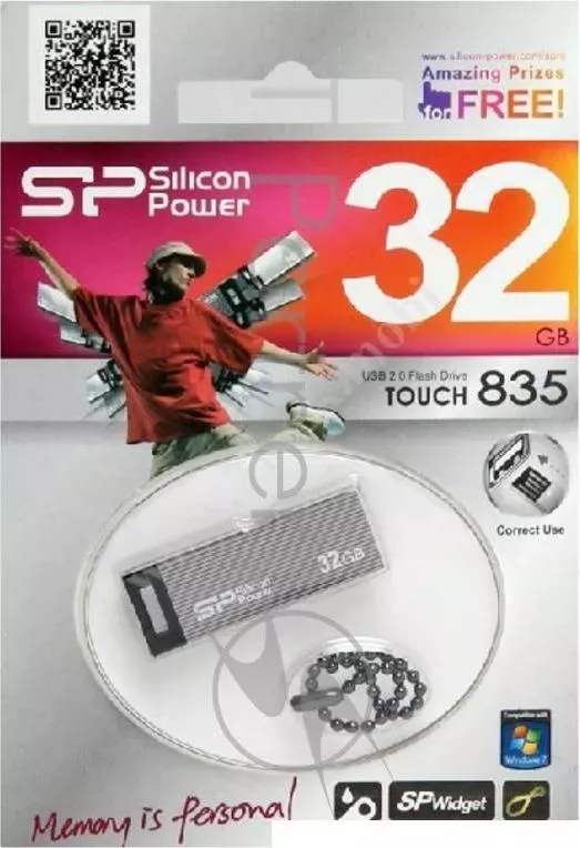Флеш Диск SILICON POWER 32Gb Touch 835 SP032GBUF2835V1T USB2.0 серый USB 2.0