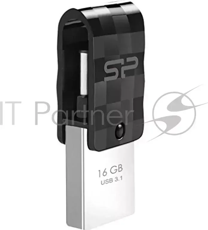 Флеш Диск SILICON POWER 16Gb C31 SP016GBUC3C31V1K USB3.1 серебристый/черный