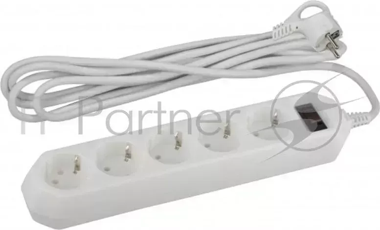 Сетевой фильтр ЭРА USF 5es 3m W, 3м, белый б0019033