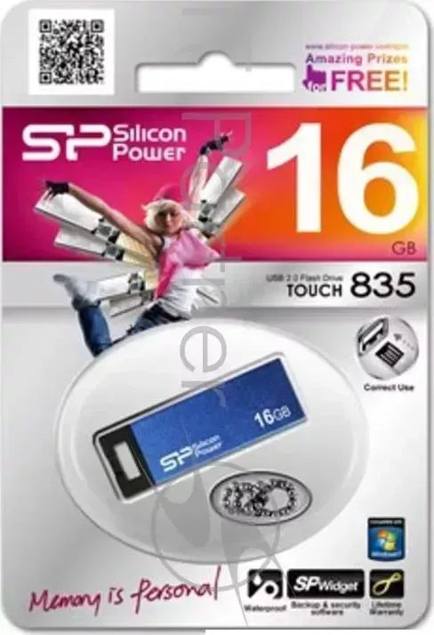 Флеш Диск SILICON POWER 16Gb Touch 835 SP016GBUF2835V1B USB2.0 синий