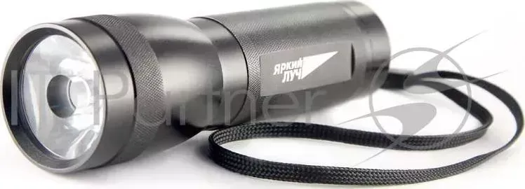 Фонарь ЯРКИЙ ЛУЧ LUX 1W LENS алюминиевый корпус, диод 1W, встроенная линза, ремешок, на 3xAAA 24