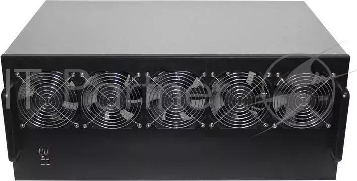 Корпус для майнинга Exegate Pro 13 430 без БП, 2*USB, 5*fan 120мм, места под: 13 видеокарт, 2 БП
