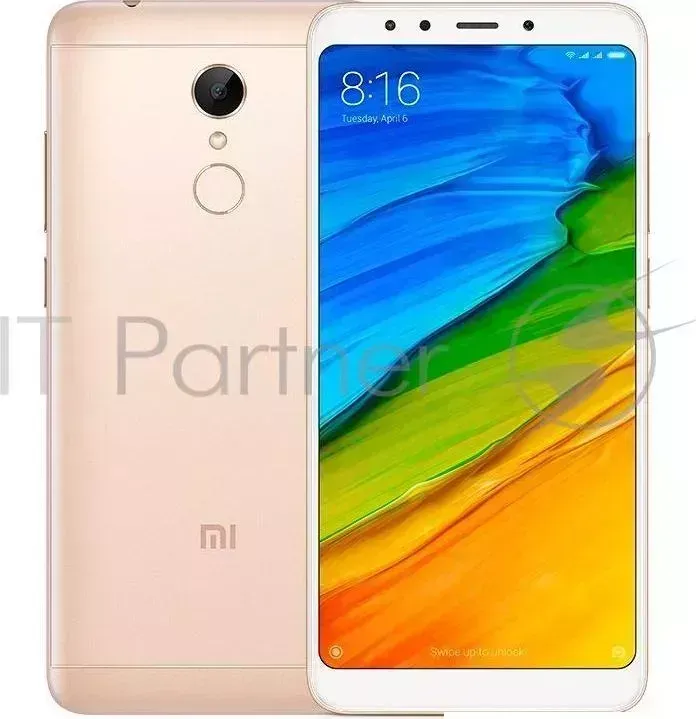 Смартфон XIAOMI Redmi 5 2Gb/16Gb Gold 3G 4G 2Sim 5" 1440x720 Andr 12Mpix Процессор Qualcomm Snapdragon 450, 1800 МГц