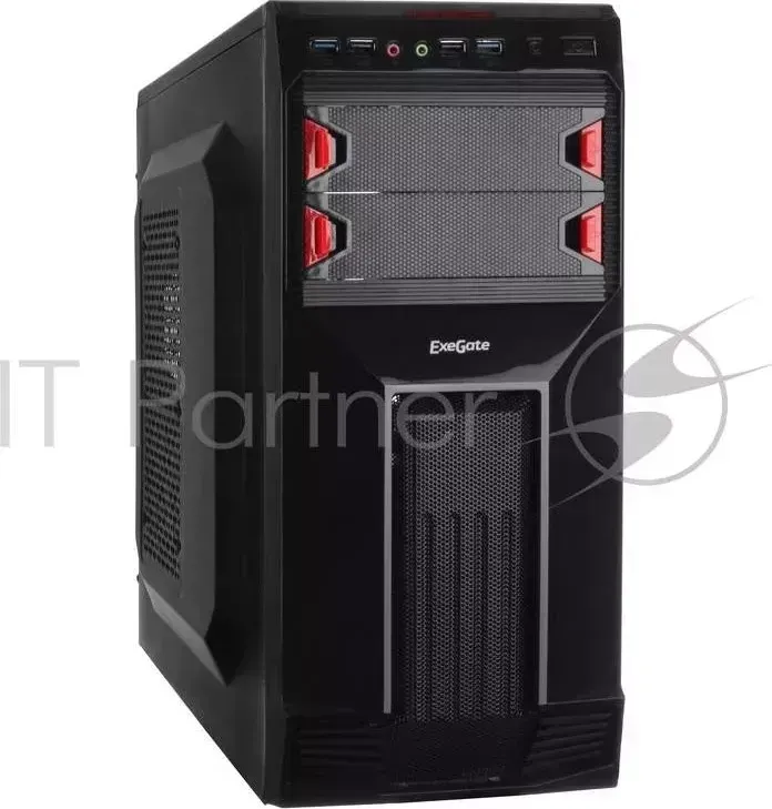 Корпус Miditower Exegate AB 224U Black, БП AB400, 80mm, ATX, 3*SATA, 2*USB 2*USB3.0, Audio